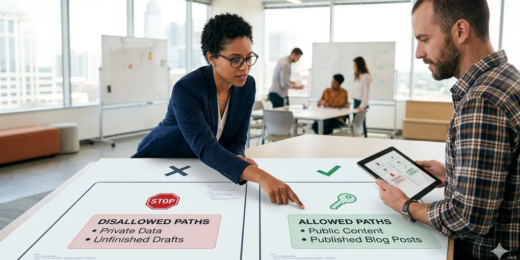 Editorial hero image for the core concept of this post. How to run robots.txt safely on a static site