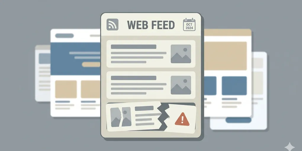 Editorial hero image for the core concept of this post. How to keep RSS working on a static site